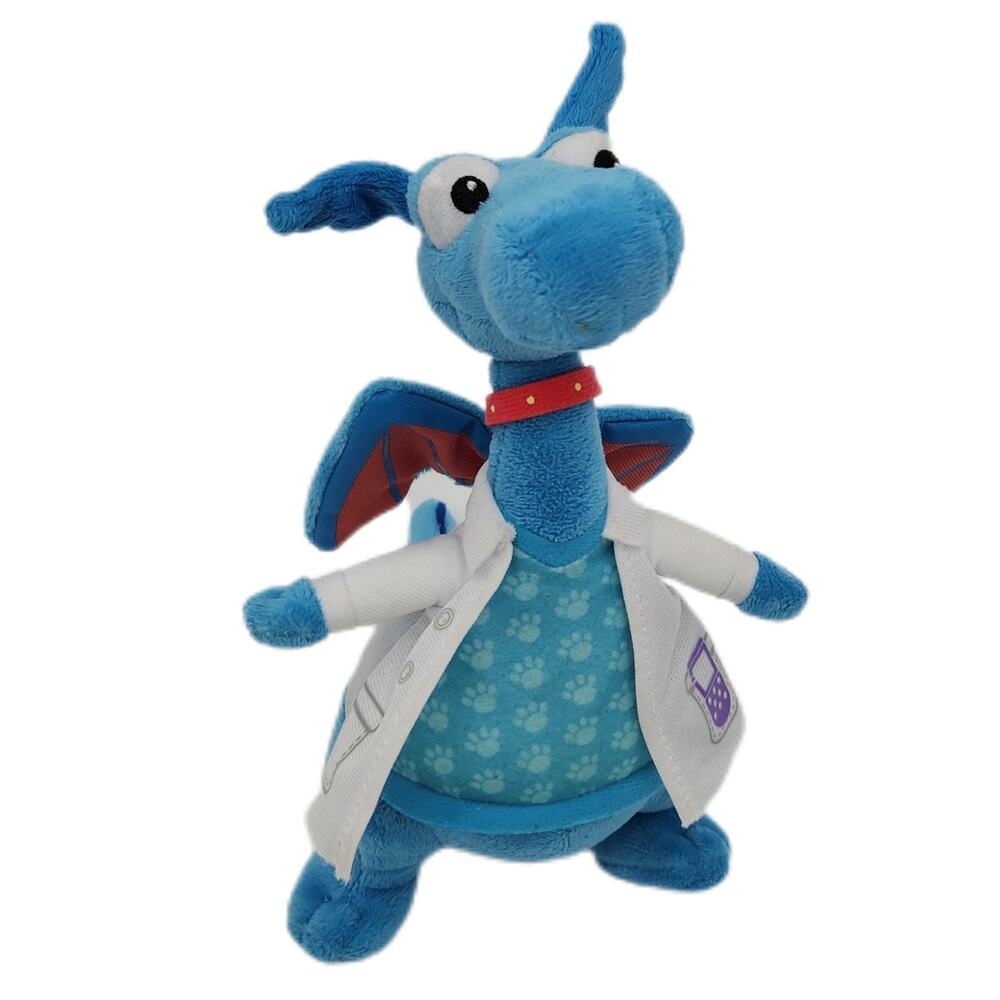 Doc McStuffins Stuffy The Disney Store Dragon Plush Stuffed Animal 8.5" Blue